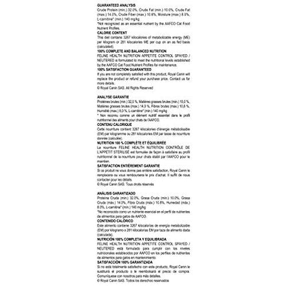 Royal Canin Feline Health Nutrition Spayed/Neutered Appetite Control Dry Cat Food, 2.5-Pound