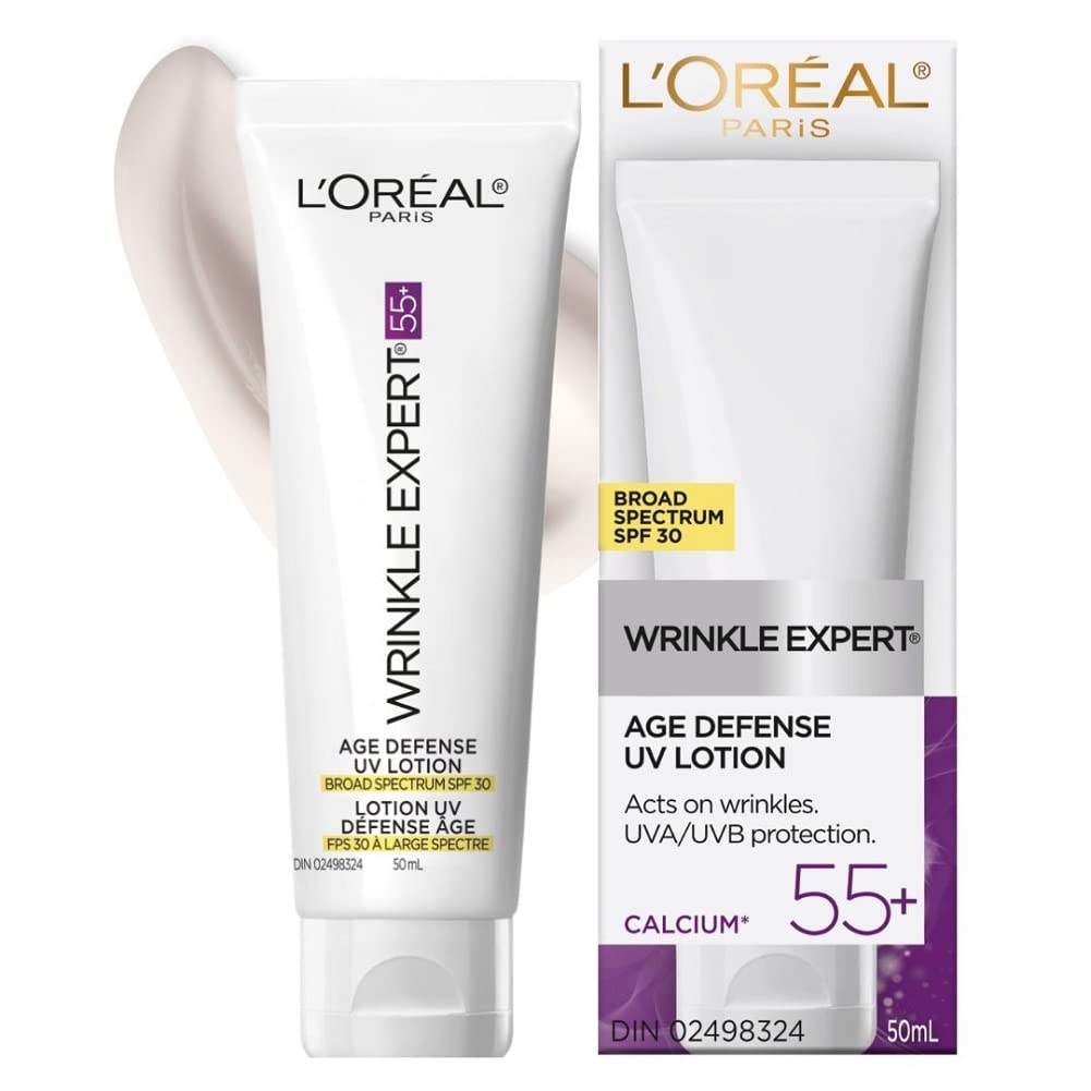 L’Oréal Paris Anti-Aging Face Cream 55+, Day & Night Skincare, Wrinkle Expert, With Calcium to Reduce the Look of Wrinkles, 50mL