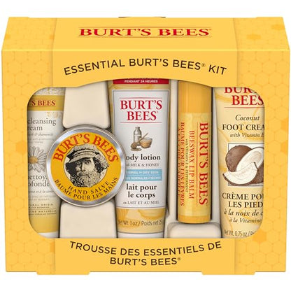 Burt's Bees Kissable Colour Gift Set, Warm Collection, 3 Lip Shimmers in Peony, Rhubarb and Fig