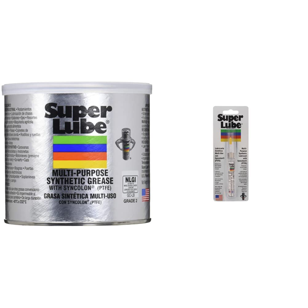 Super Lube 41160 Synthetic Grease (NLGI 2), 14.1 oz Canister, Translucent White