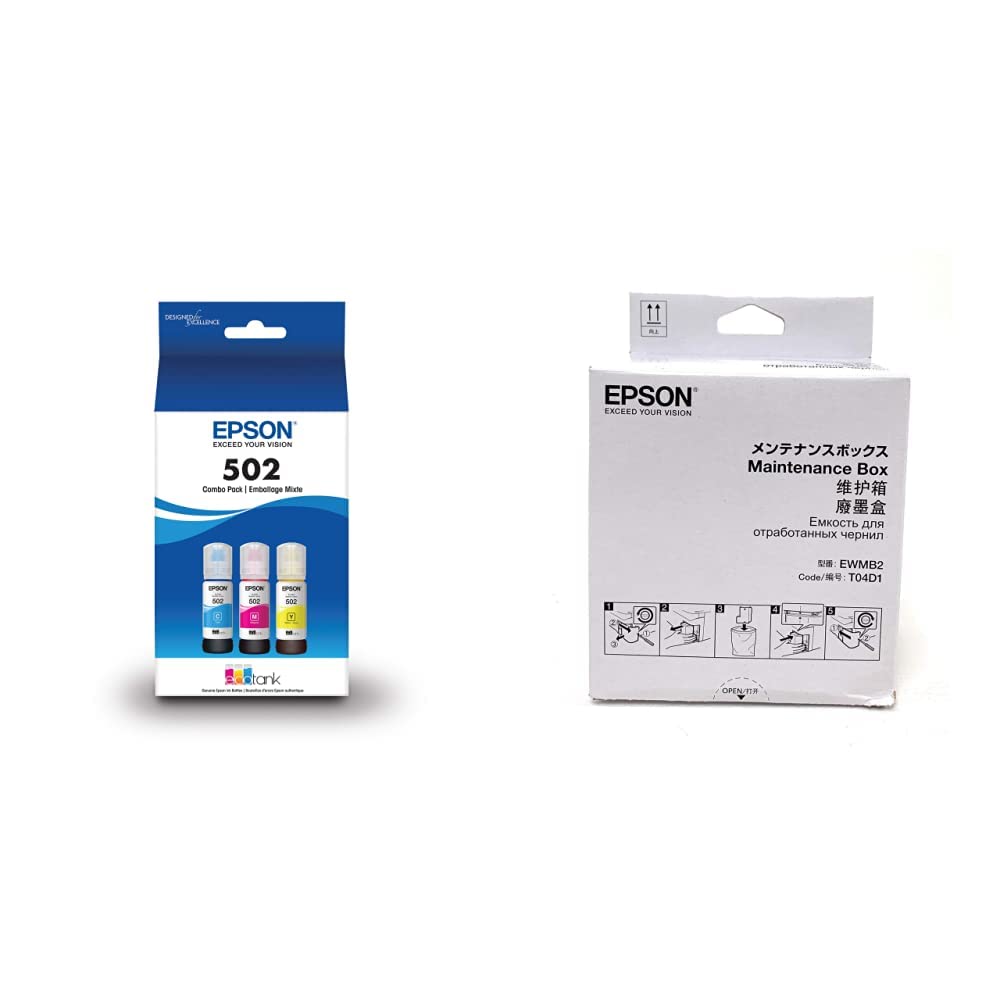 Epson 502 EcoTank Auto-Stop Ink Bottle, Black (T502120) pack of 1