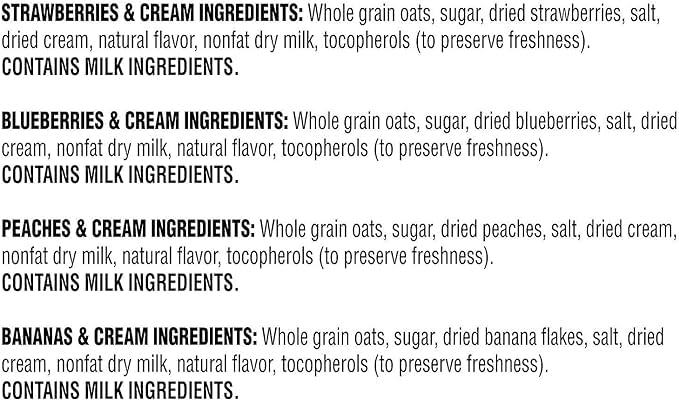 Quaker Instant Oatmeal Fruit and Cream Flavors 40 X 1.05 Ounce Net Wt 42.3 Ounce, 1200.0 g (Pack of 1)