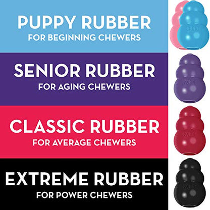 KONG Puppy Toy Natural Teething Rubber -Fun to Chew, Chase & Fetch- For Large Puppies (Color May Vary)