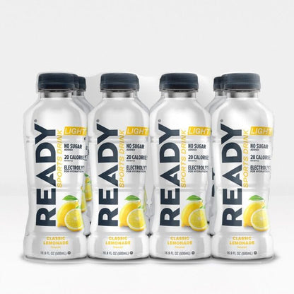 Ready® Sports Drink Light, Low Calories, No Added Sugars, Real Food Carb Source for Energy, Four Electrolytes for Hydration, Super Fruits, B Vitamins, 16.9 Fluid Ounces, 12 Pack (16.9 oz, Watermelon Lemonade)