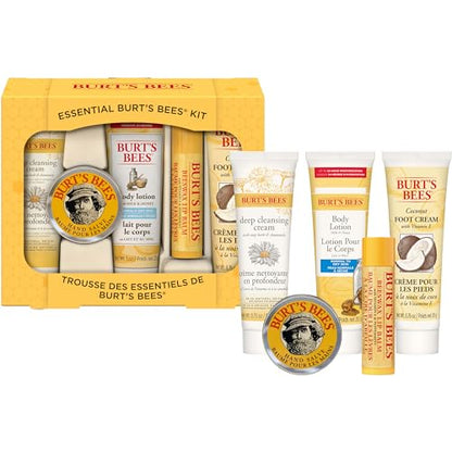 Burt's Bees Kissable Colour Gift Set, Warm Collection, 3 Lip Shimmers in Peony, Rhubarb and Fig