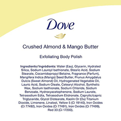 Dove Exfoliating Body Polish Scrub For Silky, Soft Skin Pomegranate and Shea Butter Body Scrub Exfoliates and Provides Lasting Nourishment 10.5 oz