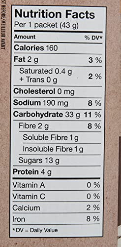 Quaker Maple & Brown Sugar Flavour Instant Oatmeal, 18 Packets, 774g