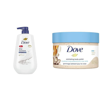 Dove Deep Moisture Body Wash with Pump, for nourishing the driest skin, 905ml (Pack of 2)