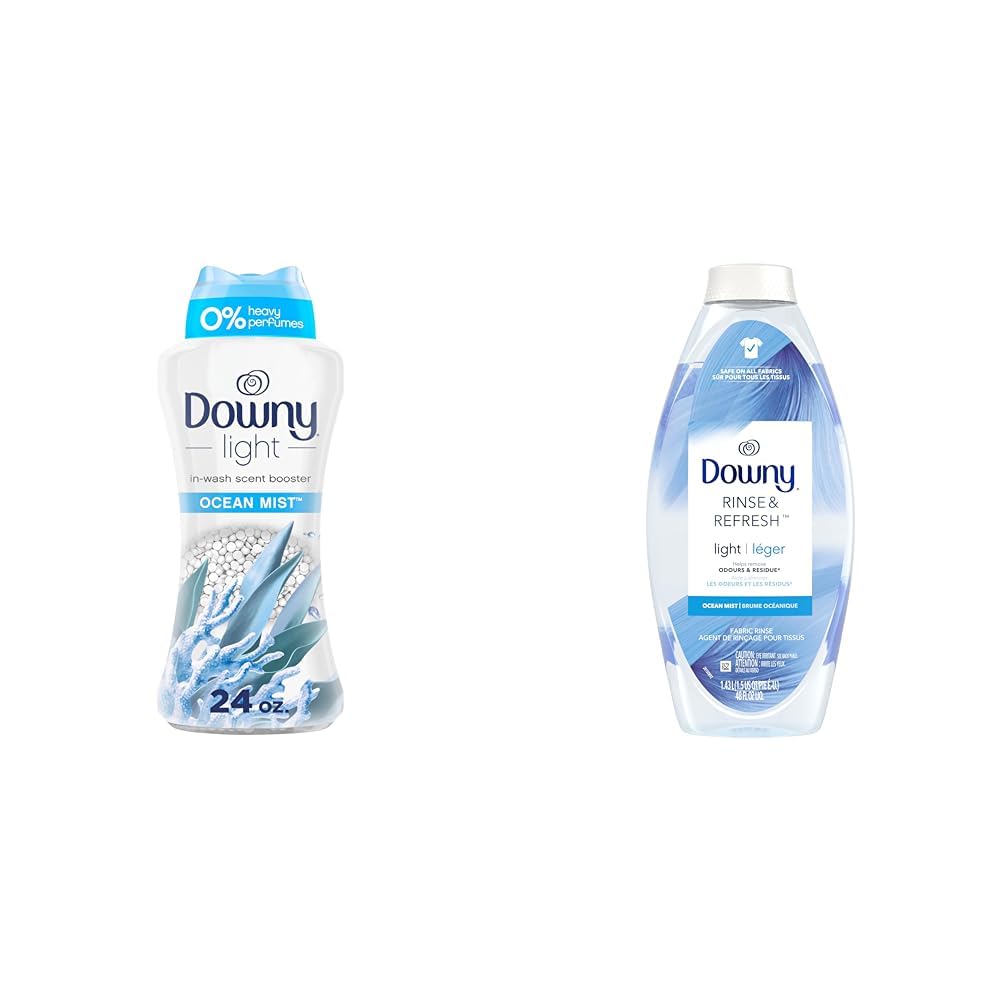 Downy Light Laundry Scent Booster Beads for Washer, Ocean Mist, 680 Grams, with No Heavy Perfumes