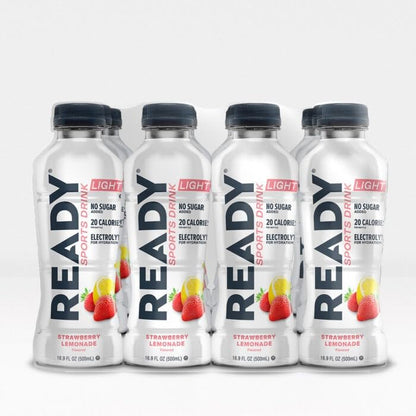 Ready® Sports Drink Light, Low Calories, No Added Sugars, Real Food Carb Source for Energy, Four Electrolytes for Hydration, Super Fruits, B Vitamins, 16.9 Fluid Ounces, 12 Pack (16.9 oz, Watermelon Lemonade)