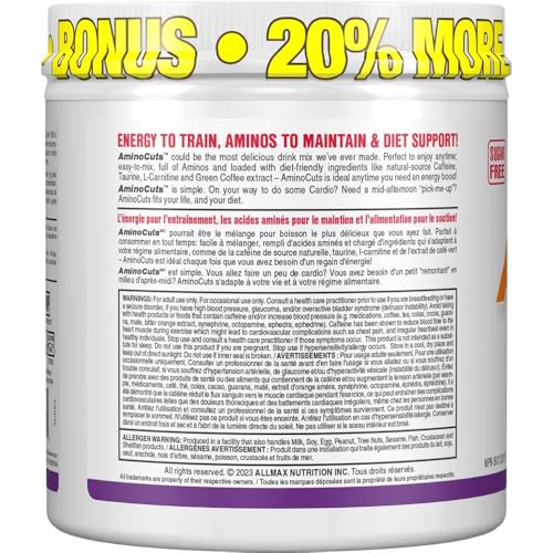 ALLMAX Nutrition ACUTS - Amino Acid Powder Supplement with Taurine, L-Carnitine, Green Coffee Bean Extract - Cotton Candy - 252 g