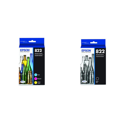 EPSON 822 DURABrite Ultra Ink Standard Capacity Cartridge Combo Pack (T822520-S) Works with WorkForce Pro WF-3820, WF-3823, WF-4820, WF-4830, WF-4833, WF-4834, Color - Cyan, Magenta, Yellow Jaune