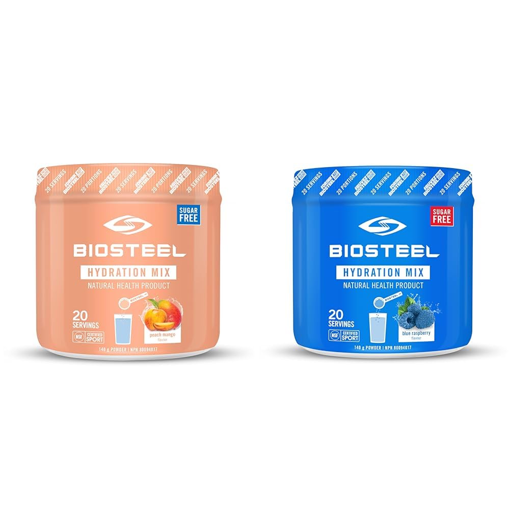 BioSteel Hydration Mix, Great Tasting Hydration with Zero Sugar, and No Artificial Flavours or Preservatives, Peach Mango Flavour, 45 Servings per Tub