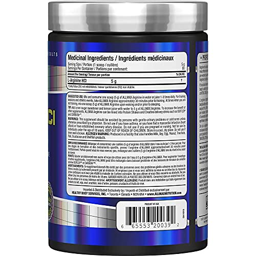 ALLMAX Nutrition Arginine Hcl - Maximum Strength + Absorption - Pharmaceutical Grade, 400g