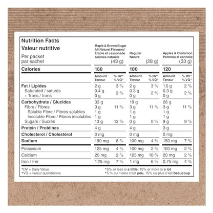 Quaker Maple & Brown Sugar Flavour Instant Oatmeal, 18 Packets, 774g