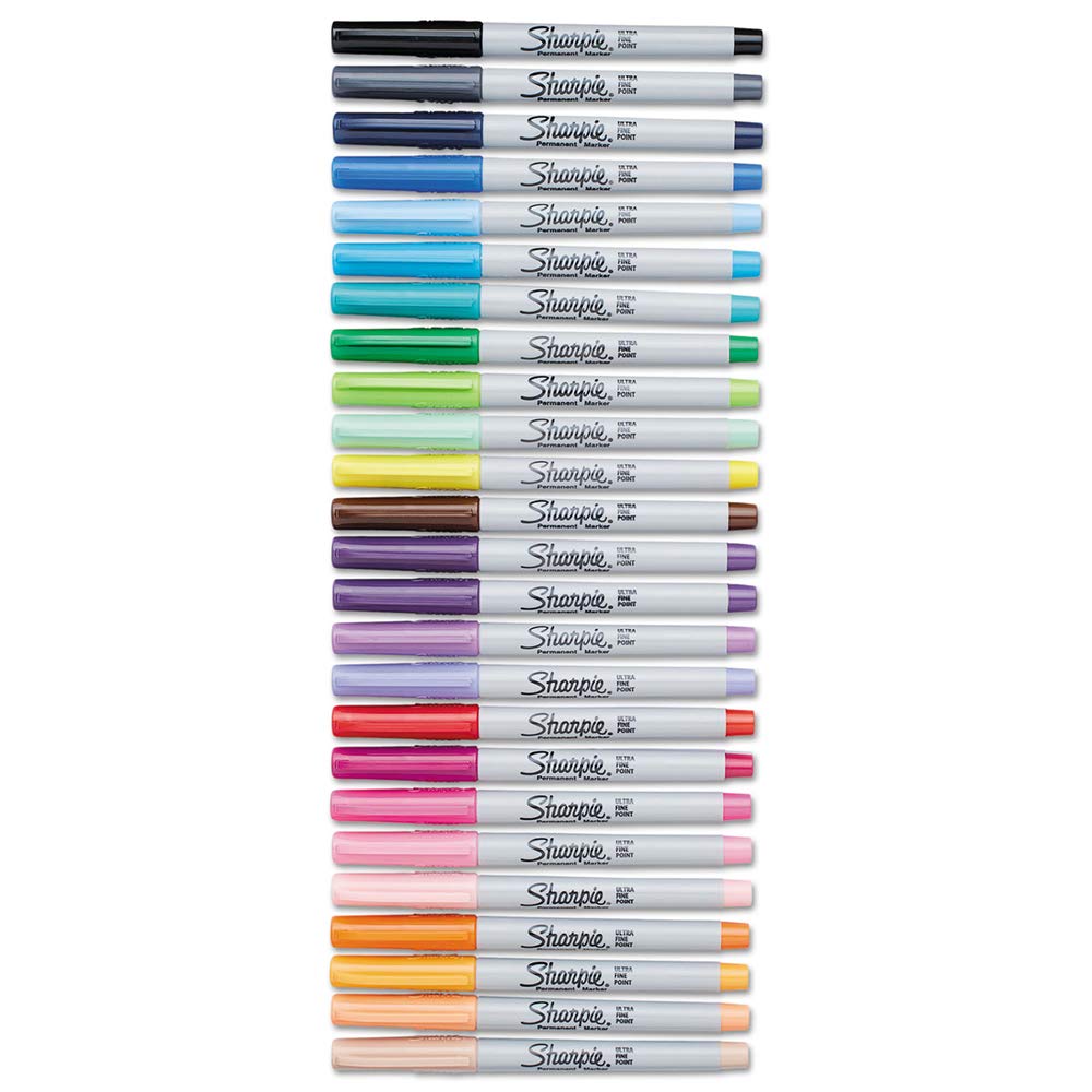 Sharpie Permanent Markers, Ultra Fine Point, Black, 2 Markers(37161)