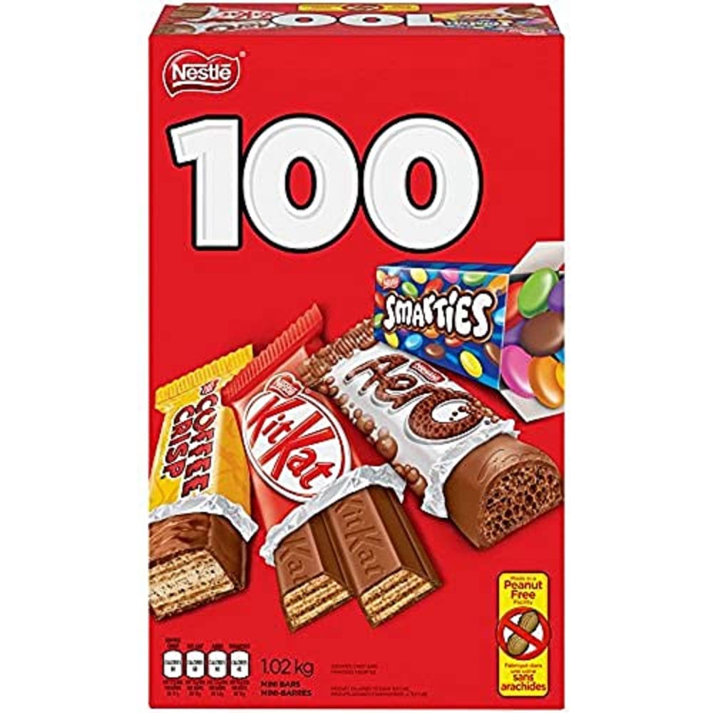 Nestle Mini Assorted Chocolate & Candy - KITKAT, Coffee Crisp, Aero, Smarties - 505 g (Pack of 50 Mini Bars)