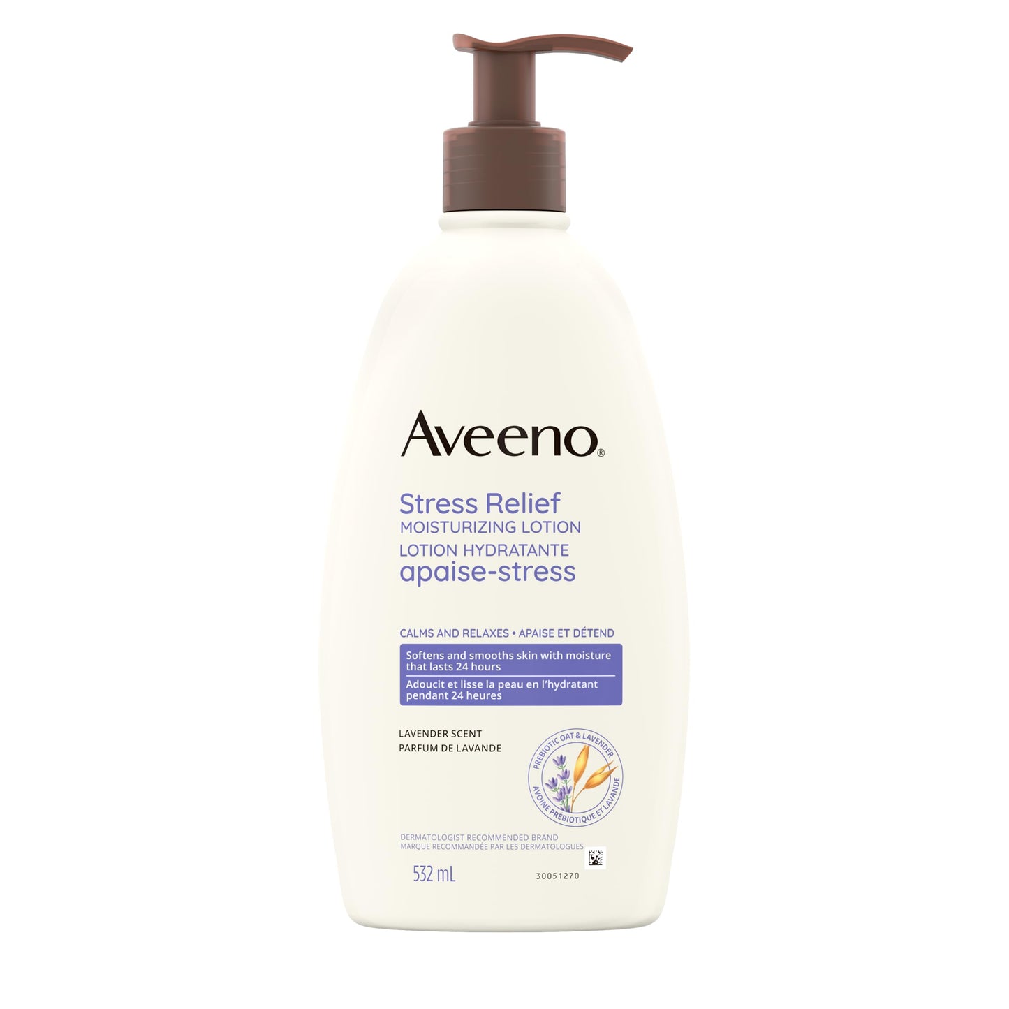 Aveeno Stress Relief Moisturizing Body Lotion with Ylang Ylang and Lavender, Dry and Sensitive Skin Moisturizer, 532 ML