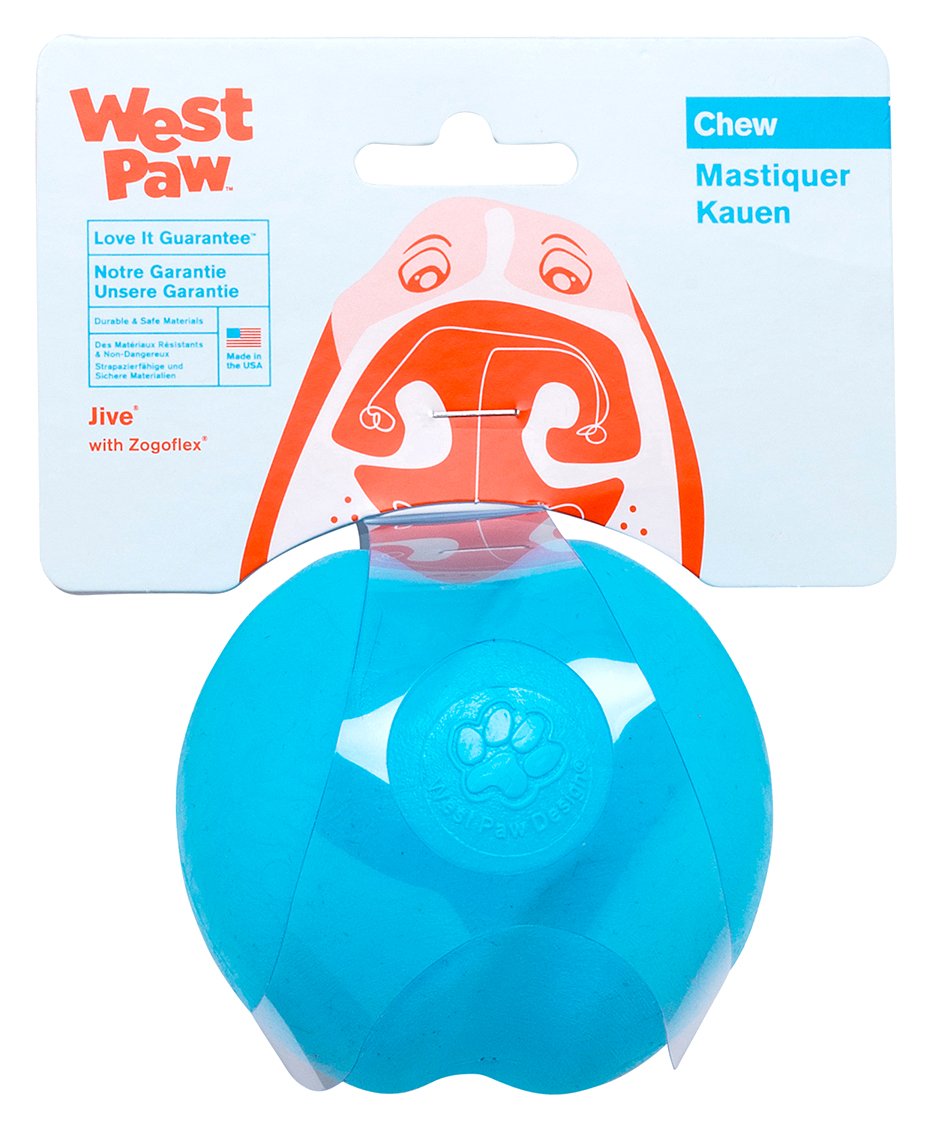 West Paw Zogoflex Jive Durable Nearly Indestructible Dog Ball Chew-Fetch-Play Dog Toy, 100% Guaranteed Tough, It Floats!, Made in USA, Large 3-1/4-Inch, Tangerine