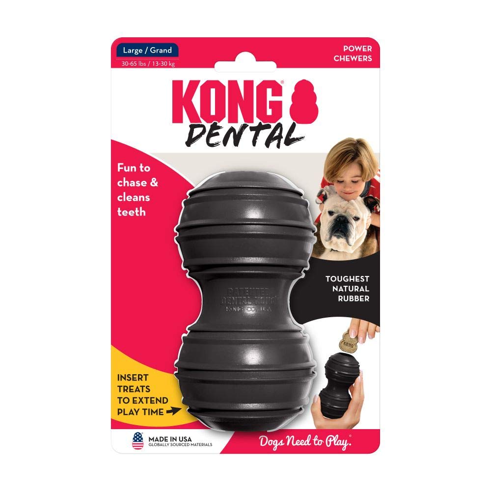 KONG Extreme Dental Dog Toy - for Dental Care - Stuffable Chew Toy - Provides Chewing Outlet - Cleans Teeth & Gums - Made Most Durable Natural Rubber - for Large Dogs