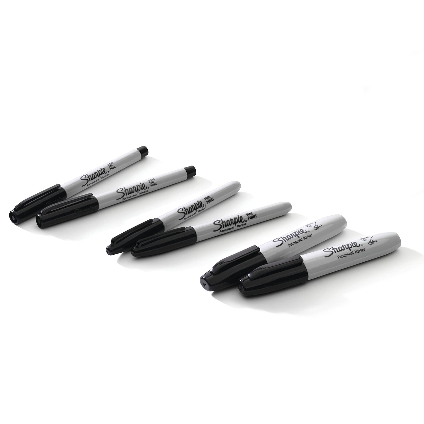Sharpie Permanent Markers Variety Pack, Featuring Fine, Ultra-Fine, and Chisel-Point Markers, Black, 6 Count