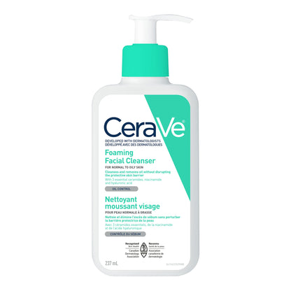 CeraVe FOAMING Face Cleanser, Gentle Face Wash with Hyaluronic Acid, Niacinamide, Ceramides. Makeup Remover for oily skin, won’t clog pores. Oil & sebum control. Non-Comedogenic, Sensitive Skin, Men & Women, 562ML