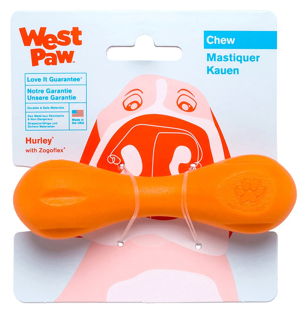 West Paw Zogoflex Hurley Durable Dog Bone Chew Toy for Aggressive Chewers, 100% Guaranteed Tough, It Floats!, Made in USA, Small, Granny Smith