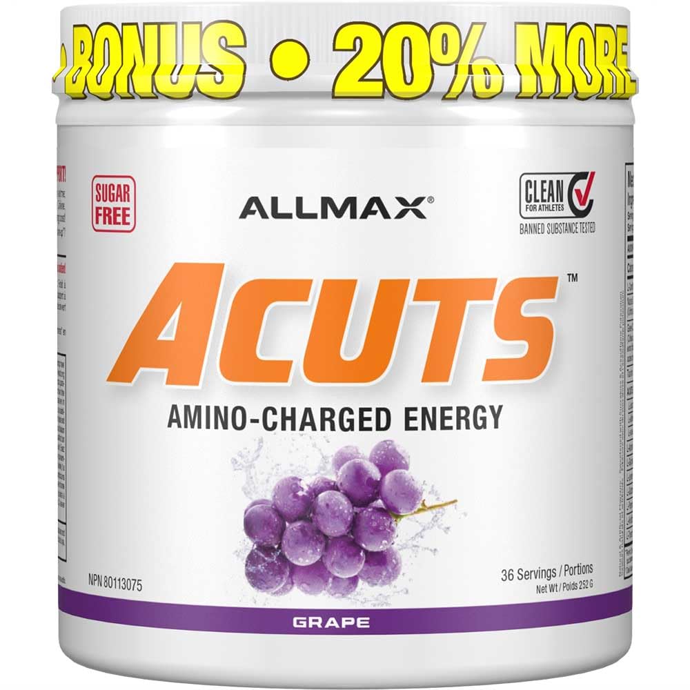 ALLMAX Nutrition ACUTS - Amino Acid Powder Supplement with Taurine, L-Carnitine, Green Coffee Bean Extract - Cotton Candy - 252 g
