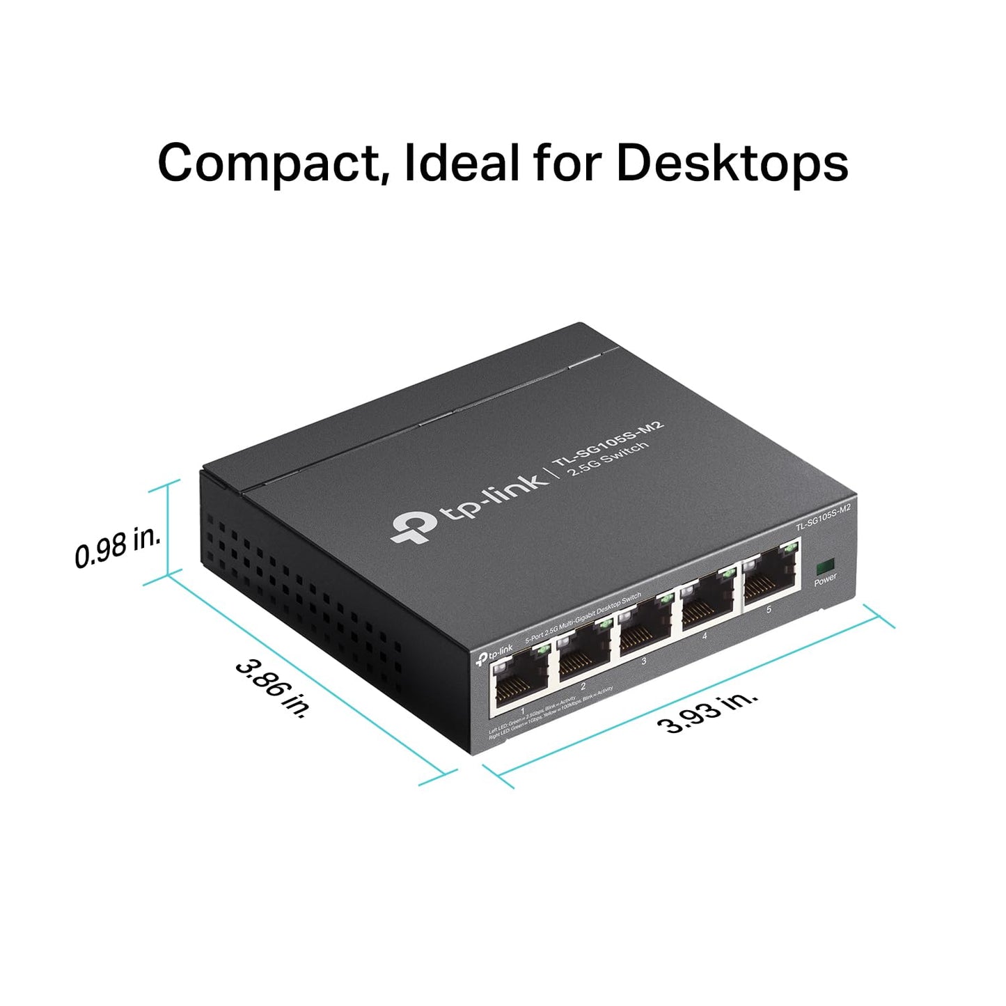 TP-Link TL-SG105 5 Port Gigabit Unmanaged Ethernet Network Switch, Ethernet Splitter, Plug and Play, Fanless Metal Design, Shielded Ports, Traffic Optimization, Limited Lifetime Protection,Black