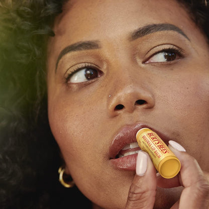 Burt's Bees Moisturizing Lip Balm for Dry Chapped Lips 100% Natural Origin, Original Beeswax with Vitamin E & Peppermint Oil, 3 Tubes, Value Pack