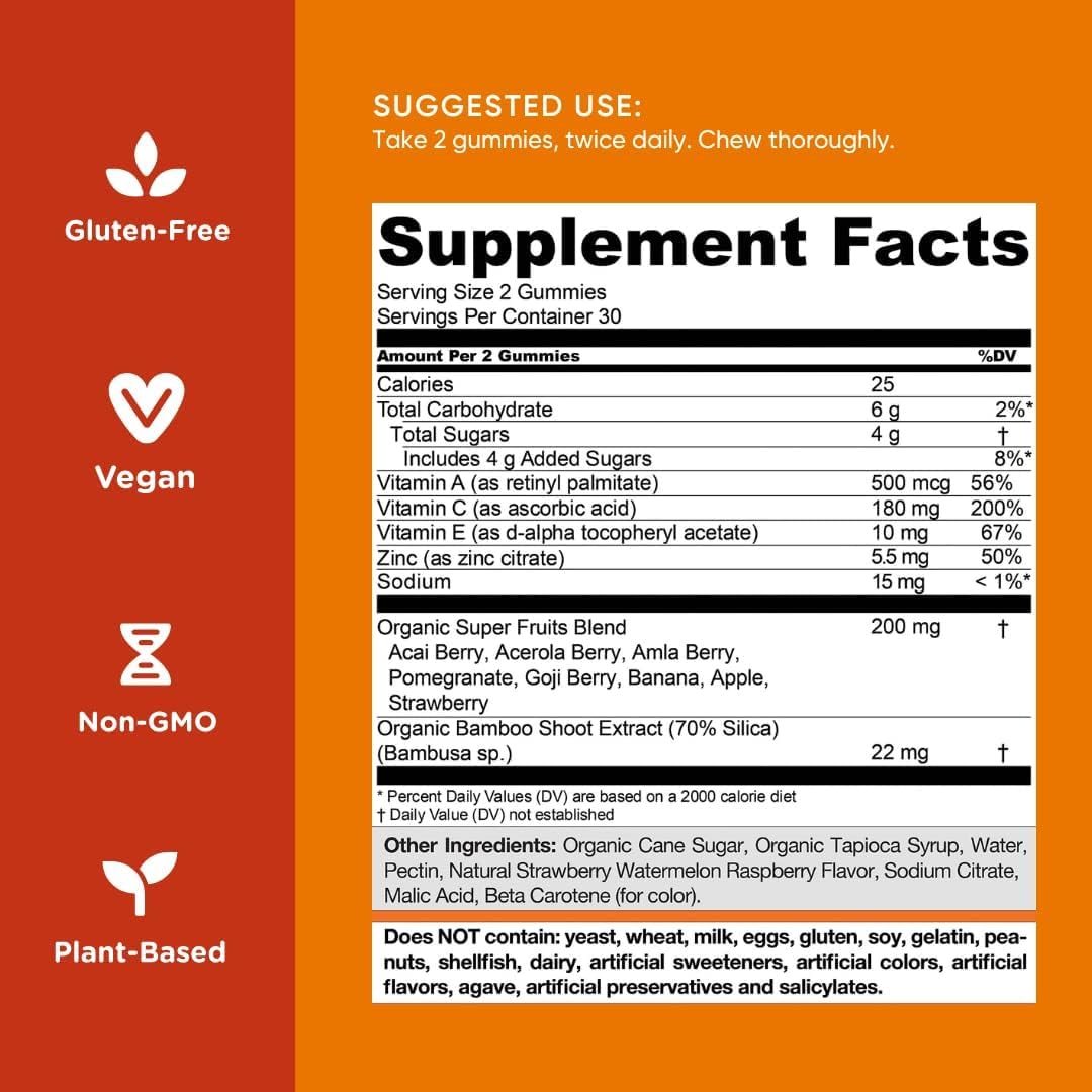 Goli Nutritional Supplement, SuperFruits Beauty Gummy Vitamin - 60 Count - Collagen-Promoting Ingredients - Mixed Fruit, Vegan, Plant-Based, Non-GMO, Gluten-Free & Gelatin Free