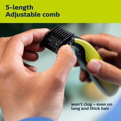 Philips OneBlade 360 Face & Body, Wet & Dry, Trim, Edge & Shave with the 5-in-1 Adjustable Comb and Body Comb, QP2834/20