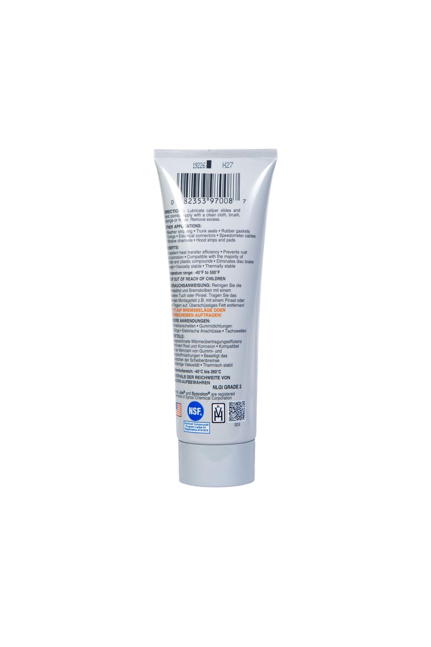 Super Lube 97008 Silicone Lubricating Grease, 8 oz Tube, White