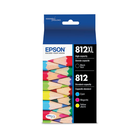 Epson T812 High Capacity Black and Standard Capacity Colour Combo (CMY) Pack Ink