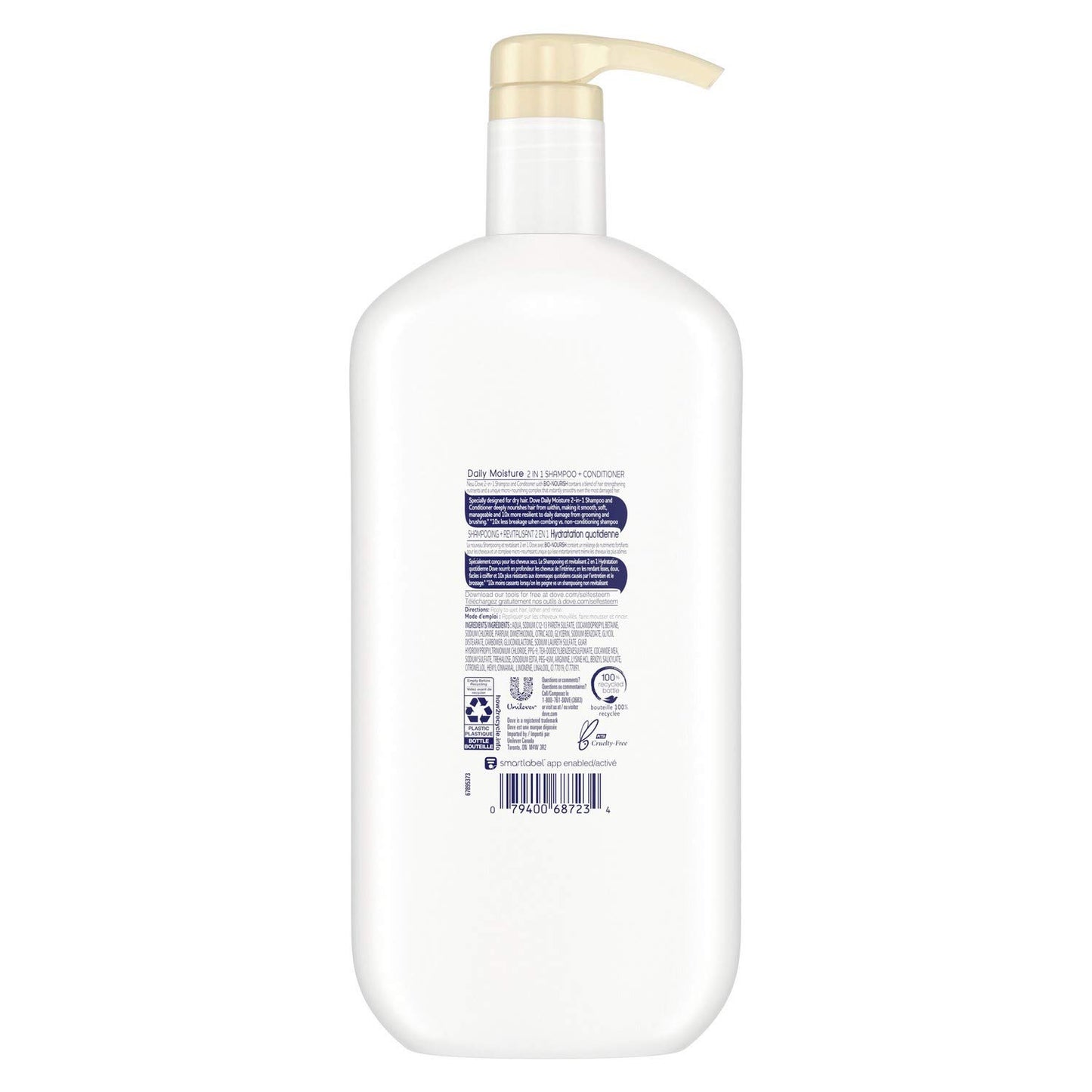 Dove Deep Moisture Body Wash with Pump, for nourishing the driest skin, 905ml (Pack of 2)