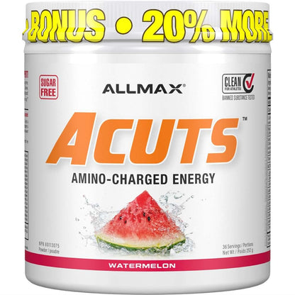 ALLMAX Nutrition ACUTS - Amino Acid Powder Supplement with Taurine, L-Carnitine, Green Coffee Bean Extract - Cotton Candy - 252 g