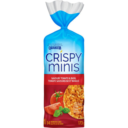 Quaker Crispy Minis White Cheddar Flavour Large Brown Rice Cakes, Multi-Pack, 140g (Pack of 12)