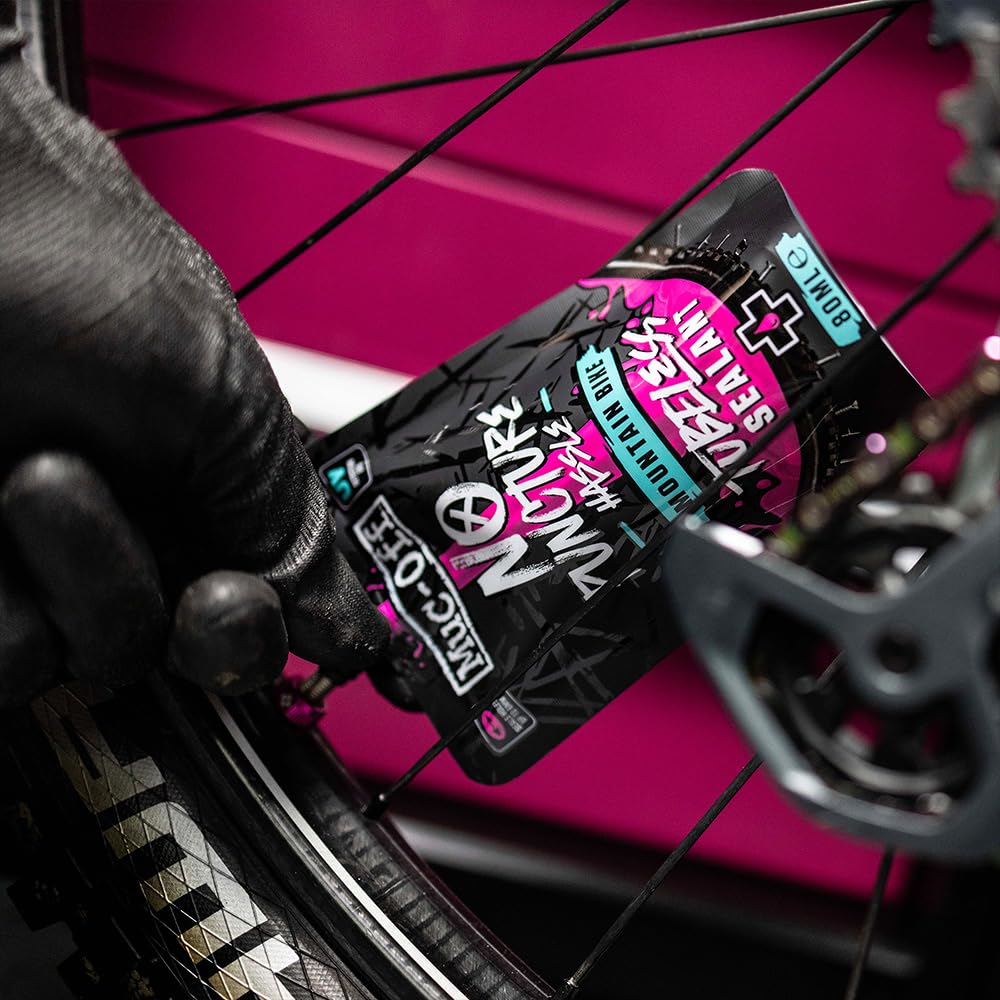 Muc Off No Puncture Hassle Tubeless Sealant - Advanced Bicycle Tyre Sealant with UV Tracer Dye That Seals Tears and Holes Up to 6mm