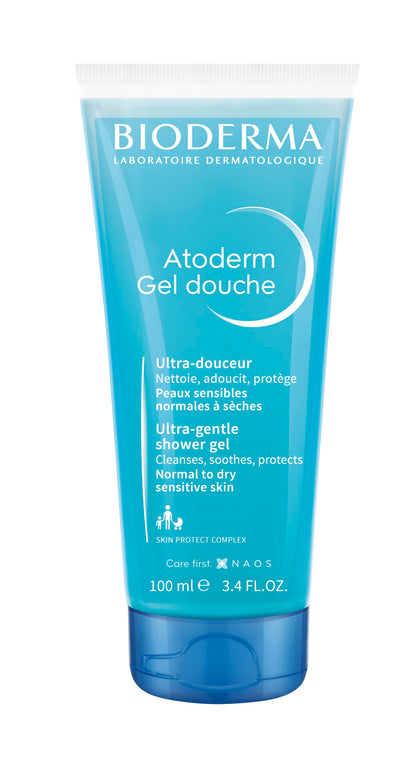 Bioderma - Atoderm Shower Gel Body Wash - Moisturizing Face and Body Cleanser for Normal to Dehydrated Sensitive Skin, 1lt