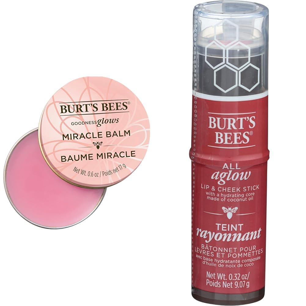 Burt's Bees 100% Natural Origin Goodness Glows Miracle Balm, softens Dry Skin -17g Tin, 1 Count