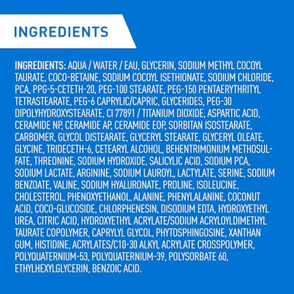 CeraVe Hydrating Cream-to-Foam Face Cleanser, One-Step Face Wash With Hyaluronic Acid & Amino Acid Complex, Gently Cleanses Skin, Non-Comedogenic, Fragrance-Free, Normal to dry skin, 562mL
