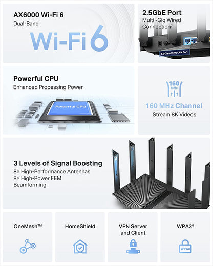 TP-Link AX1800 WiFi 6 Smart WiFi Router (Archer AX23) - Dual Band Gigabit Wireless Internet Router, OFDMA, Parental Controls, Long Range Coverage