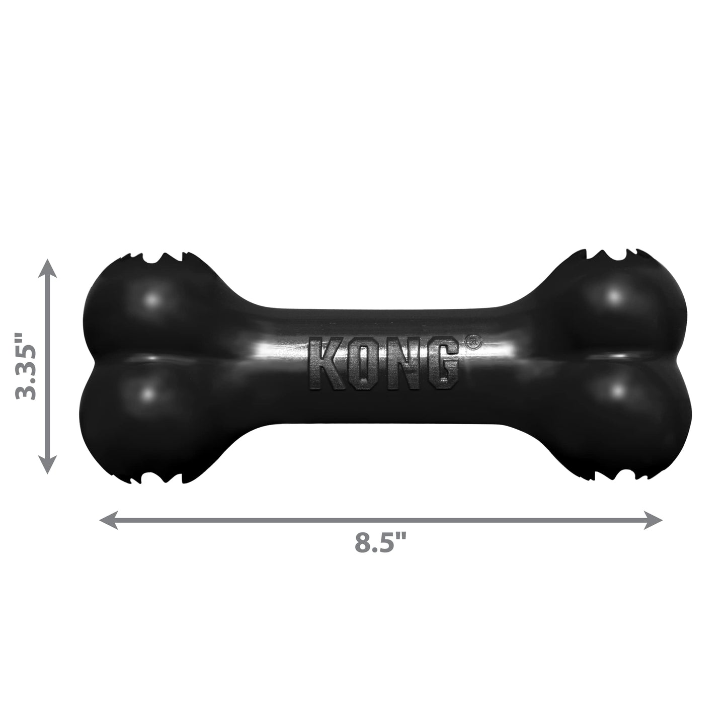 KONG Extreme Goodie Bone™ - Durable Rubber Dog Bone for Power Chewers, Black - For Medium Dogs
