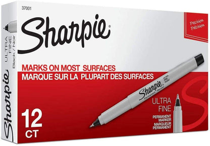 Sharpie Permanent Markers, Ultra Fine Point, Black, 2 Markers(37161)
