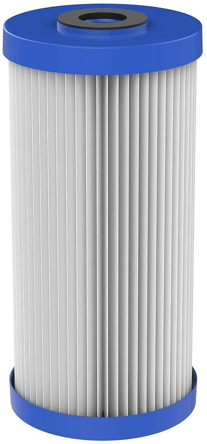 Pentair Pentek R50-BB Big Blue Sediment Water Filter, 10-Inch, Whole House Pleated Polyester Filter Cartridge, 10" x 4.5", 50 Micron, Pack of 2