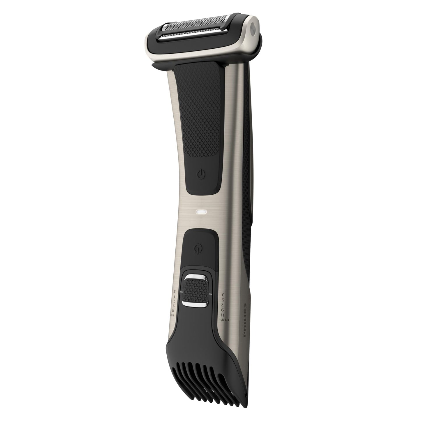 Philips Bodygroom Body & Intimate area Trimmer, Ultimate manscaping tool, removes short, long & thick hair in a single stroke with its 4 directional pivoting head. Skin protect technology, BG7025/15