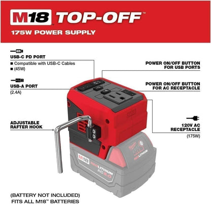 Milwaukee 2846-20 M18™ TOP-Off™ 175W Power Supply (Tool Only)