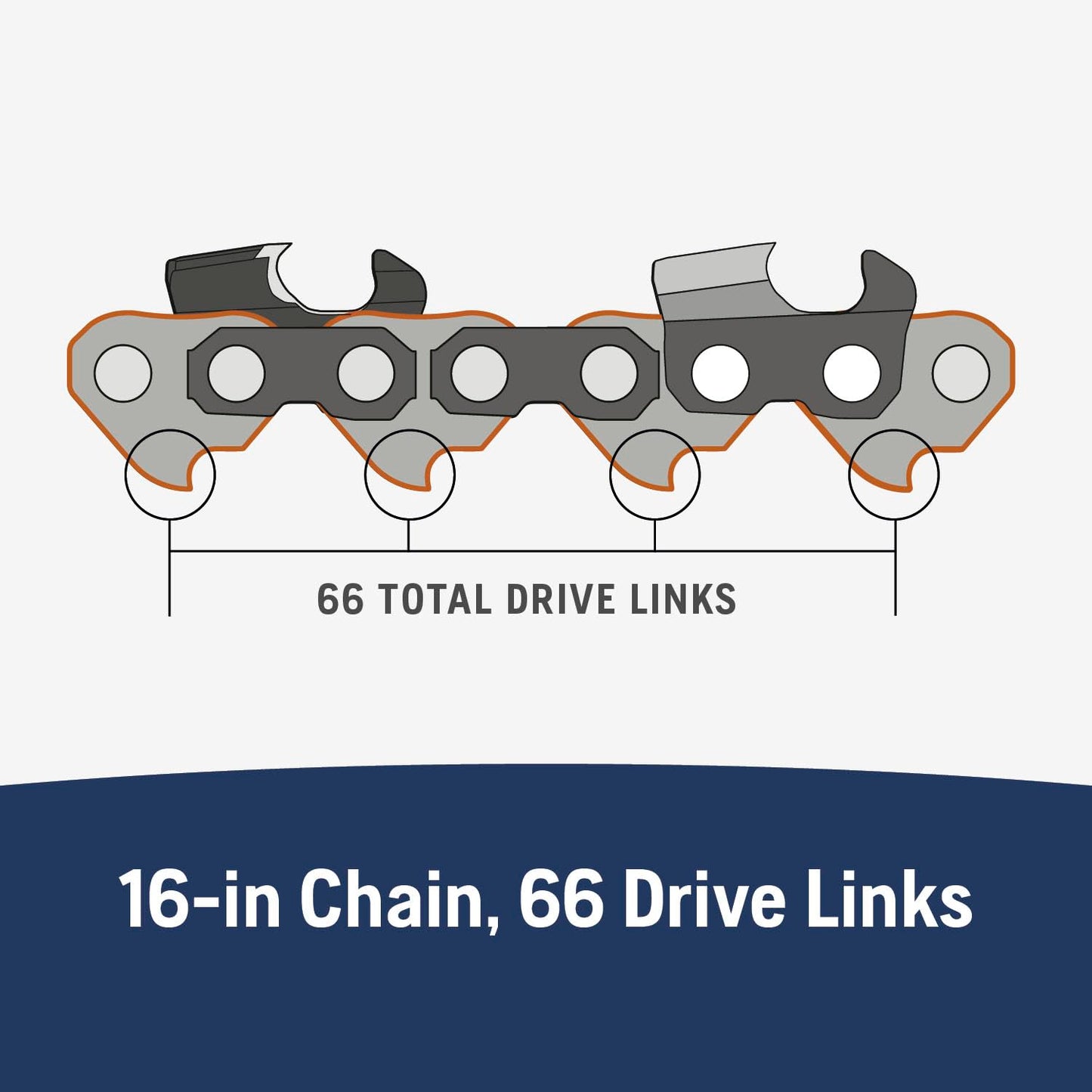 Husqvarna 581643603 X-Cut SP33G 18" Chainsaw Chain, 050 GA 72 Drive Links, Grey
