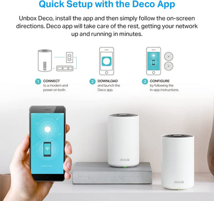 TP-Link Deco Whole Home Mesh WiFi System (Deco M4) – Up to 5,500 Sq. Ft. Coverage, Replaces Wireless Internet Routers and Extenders, Gigabit Ports, Works with Alexa, 3-Pack