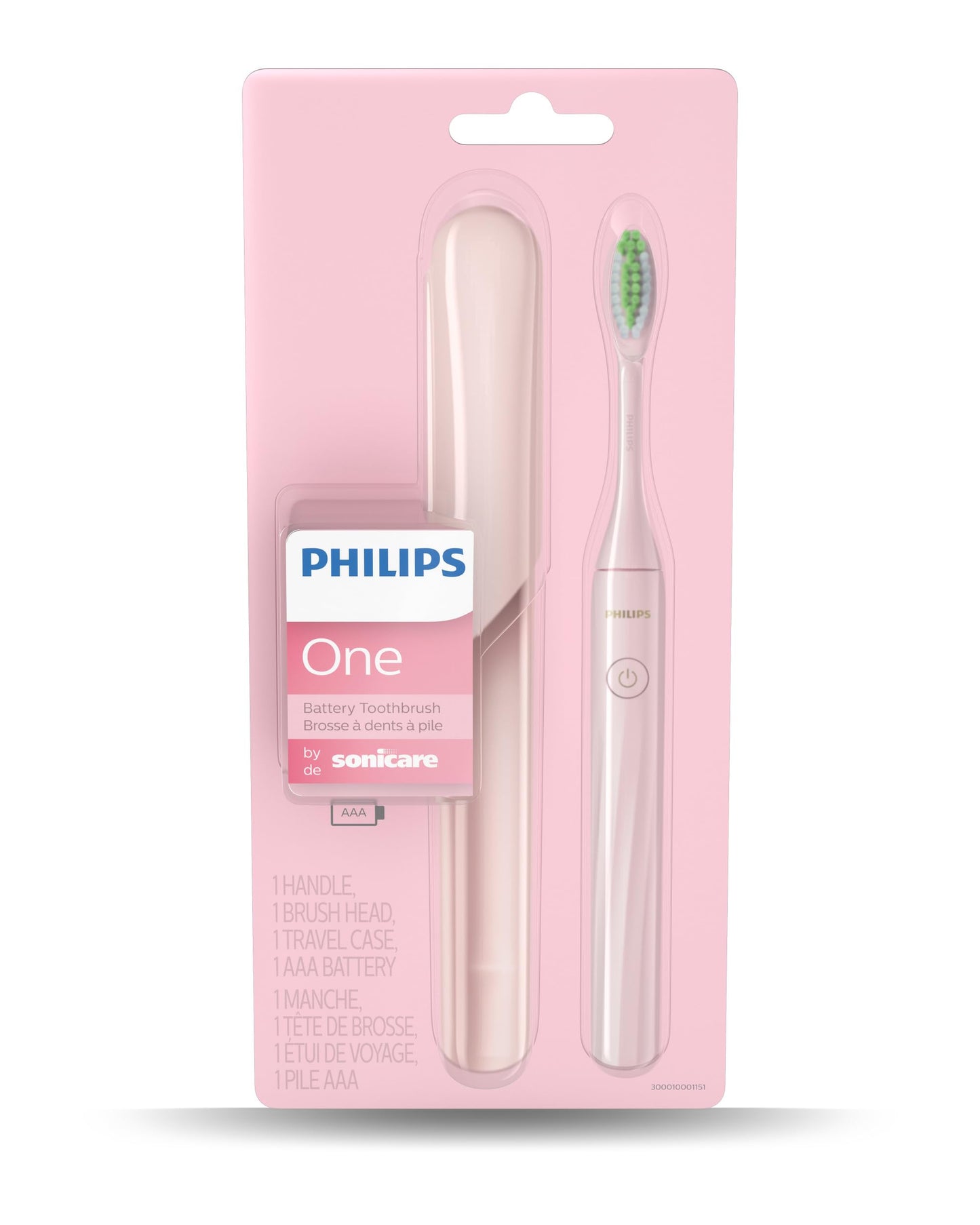 PHILIPS One By Sonicare Battery Toothbrush, Miami Coral, Hy1100/01, 1 Count